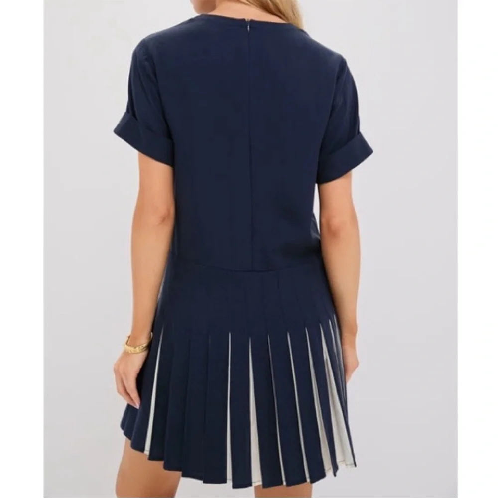 Tuckernuck Navy Pleated Mini Dress